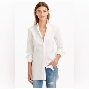 White J. Crew Endless Shirt with extra long french cuffs from sp/su2015, size 0P